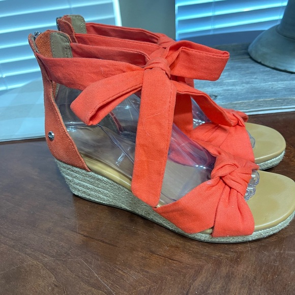 Ugg Yarrow  Canvas Espadrille Wedge Sandals Shoes - Picture 10 of 10